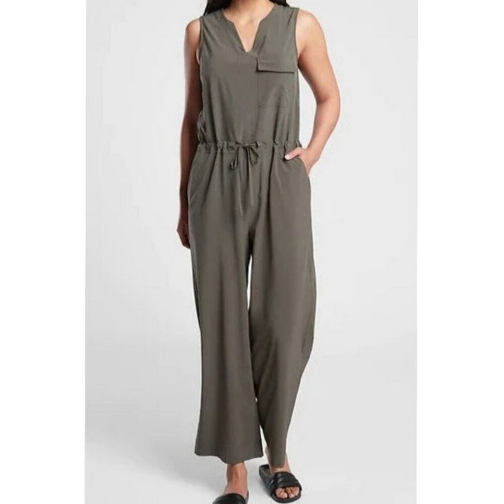 Sleeveless Topenga Olive Utility Jumpsuit